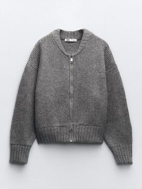Zara Women’s Zippered Bomber Cardigan